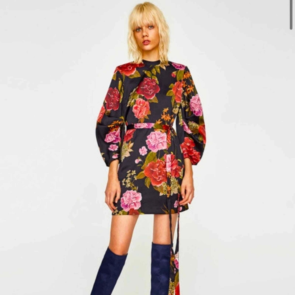 Zara Floral Print Women's Dress Sz Xs - Picture 12 of 12